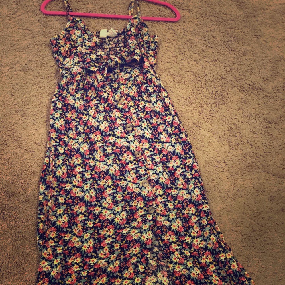 Long floral slit dress